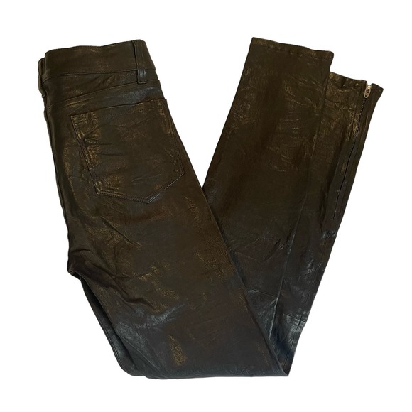 SOLD J Brand 100% Lamb Leather Pants 28” Waist Black - Picture 2 of 9